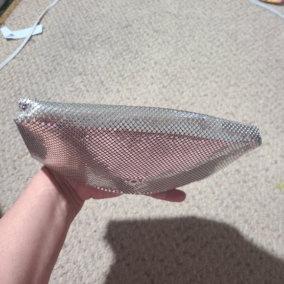 Vintage Whiting & Davis Silver Mesh Envelope Snap Closure Clutch Handbag - Picture 10 of 16